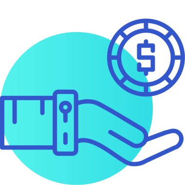 Para simgesi vektör illüstrasyonuyla el