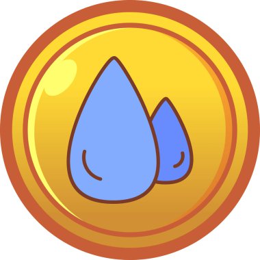 su damlası simgesi, çizgi film vektör çizimi