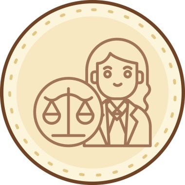 Yargıç. Web simgesi basit illüstrasyon