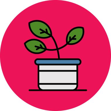 Bitki. Web simgesi basit illüstrasyon