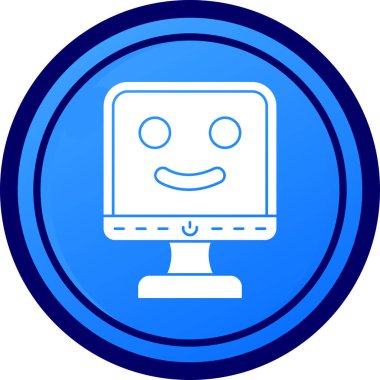 Robotlu bilgisayarın vektör illüstrasyon simgesi