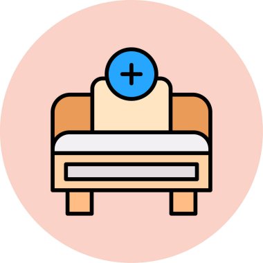 Yatağa. Web simgesi basit illüstrasyon