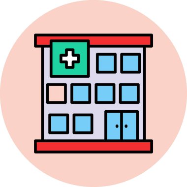 Bir hastane simgesinin vektör illüstrasyonu