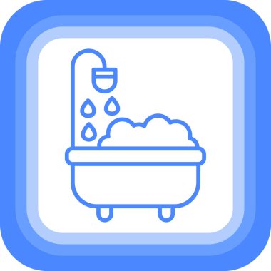 Küvet ikonu, vektör illüstrasyonu