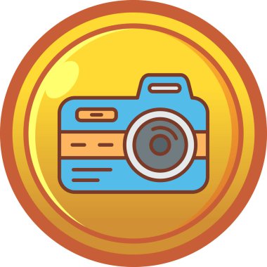 Kamera. Web simgesi basit illüstrasyon