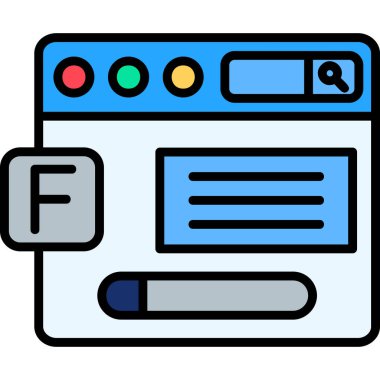 Tarayıcı. Web simgesi basit illüstrasyon