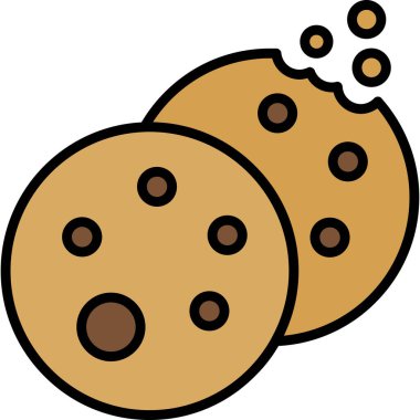 Kurabiye. Web simgesi basit illüstrasyon