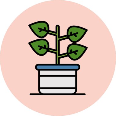 Bitki. Web simgesi basit illüstrasyon