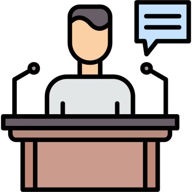 Konferans toplantı simgesi doldurulmuş özet biçimi