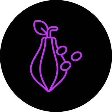 Benzersiz Patlıcan Vektörü Glyph Simgesi