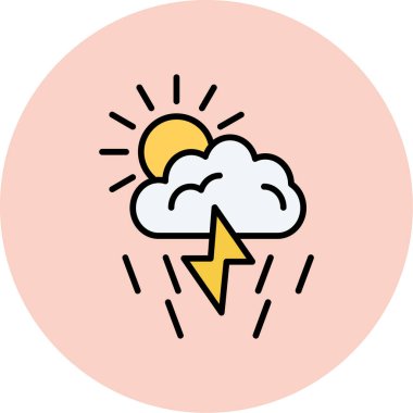 Fırtına bulutu simge vektör çizim