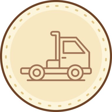 İnşaat kamyonu simgesinin vektör illüstrasyonu