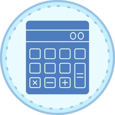 Basit simge vektör illüstrasyonu, finans hesap makinesi