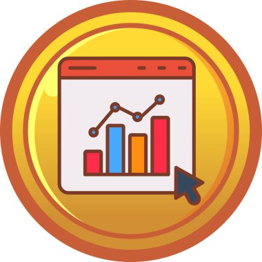 iş grafiği simgesi trend düz biçimli izole