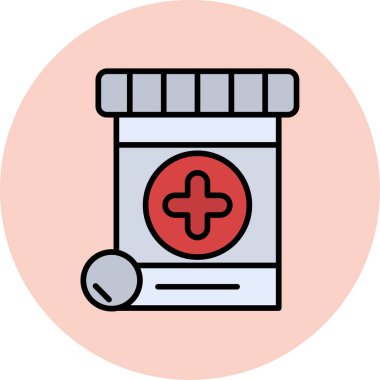 İlaç. Web simgesi basit illüstrasyon