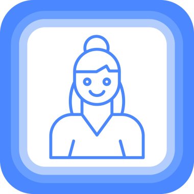 Kadın. Web simgesi basit illüstrasyon