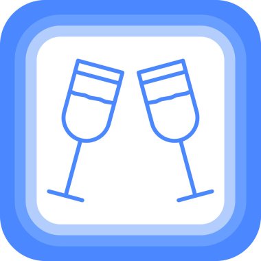 - Şampanya. Web simgesi basit illüstrasyon