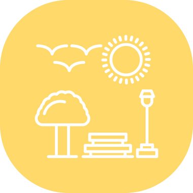 Güneş ve ağacın vektör çizimi