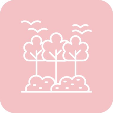 Pembe arka planı olan bir ağacın vektör çizimi