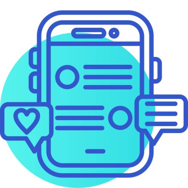 Sohbet simgesi, basit tasarım vektör çizimi