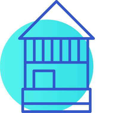 Mavi çatı simgesinin vektör illüstrasyonu