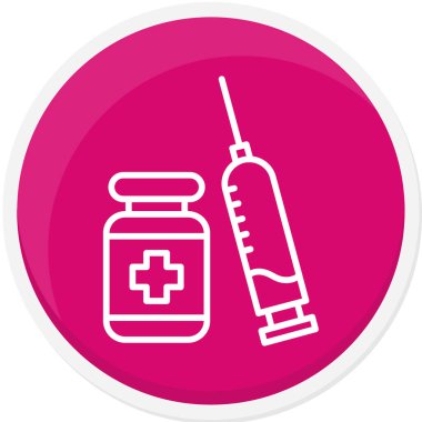 Aşı şırınga vektör ikonu tasarımı.