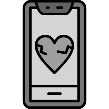 akıllı telefon vektör simgesine sahip kalp