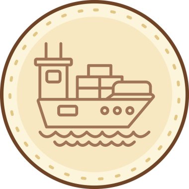 Gemi simgesi, vektör illüstrasyonu