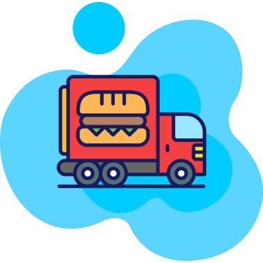 Fast food kamyon simgesi - taslak biçimi