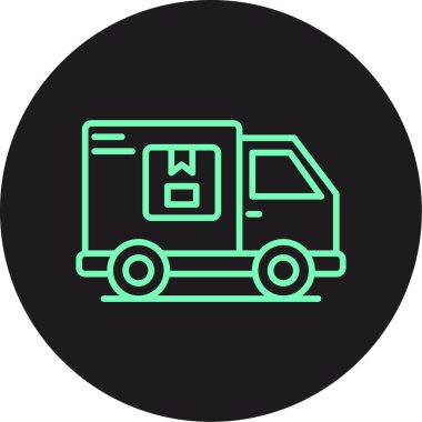 vektör van simgesi çizimi