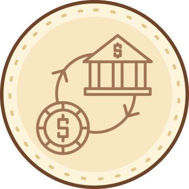 Dolar banka vektör simgesi modern basit illüstrasyon