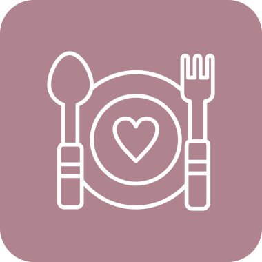 Çatal bıçaklı kalp, vektör illüstrasyonu