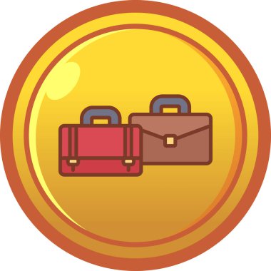 Altın sikke ikonlu evrak çantası