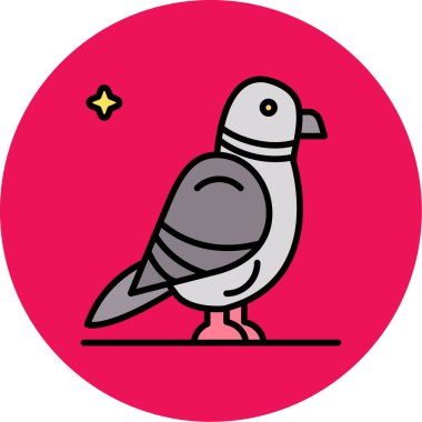 Kuş simgesinin vektör illüstrasyonu