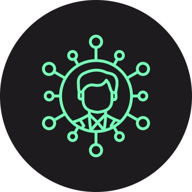 Yuvarlak başlı bir adamın vektör simgesi