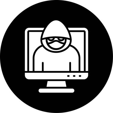 Hacker simgesi, vektör illüstrasyonu