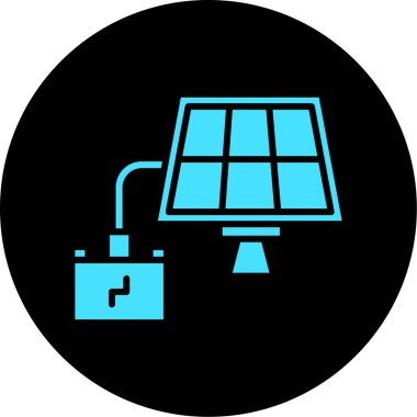 Moda Biçimli Güneş Paneli Simgesi İzole Arkaplan