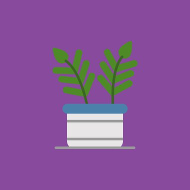 Bir saksının içindeki bitkinin düz simgesi.
