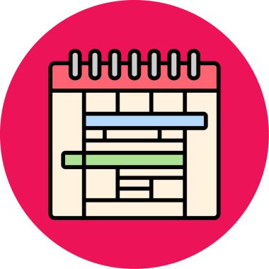 Takvim. Basit web vektör illüstrasyonu