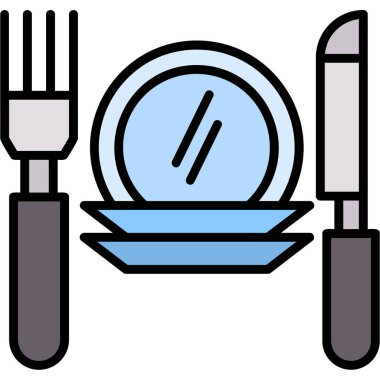 Restoran simgesi, vektör illüstrasyonu