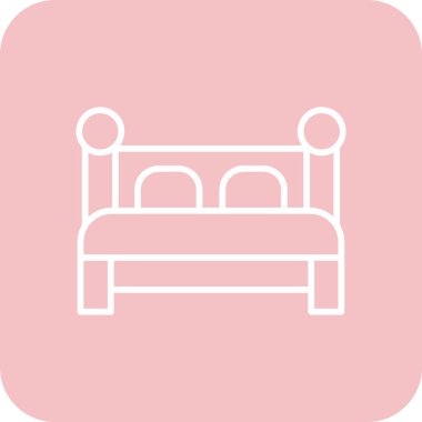 yatak ikonu vektör illüstrasyonu