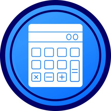 Mavi hesap makinesi simge. vektör çizim