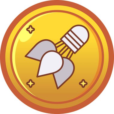 Roketli bir roketin vektör simgesi