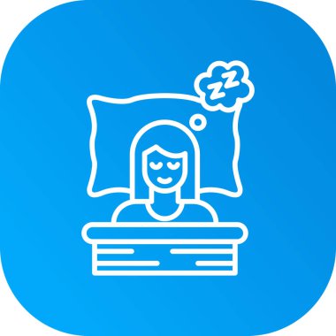 Kadın yatak ikonu vektör illüstrasyonunda uyuyor