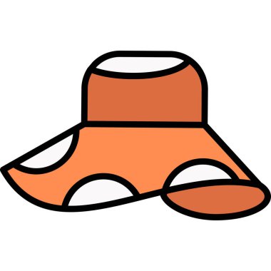 izole turuncu şapka simgesi, vektör illüstrasyonu