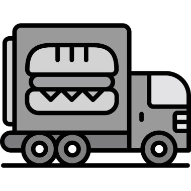 Fast food dağıtım kamyonu vektör çizimi