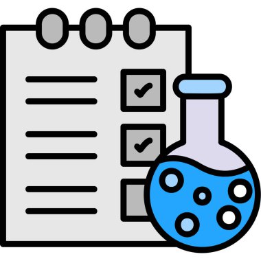 Laboratuvar laboratuvar test simgesi - ana hatlar biçimi