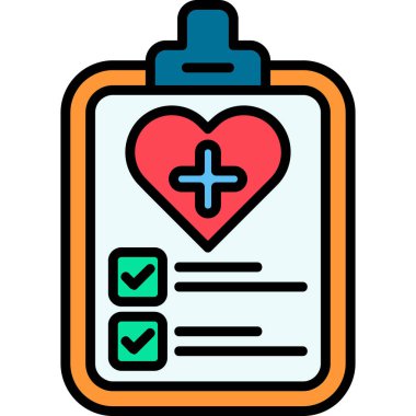 Pano kalp simgesi, basit vektör illüstrasyonu