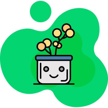 Bitki. Web simgesi basit illüstrasyon