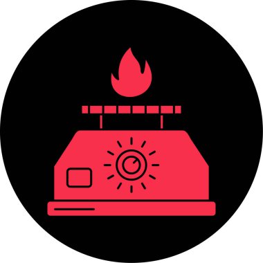 Yanan lamba ikonu. Basit resimleme